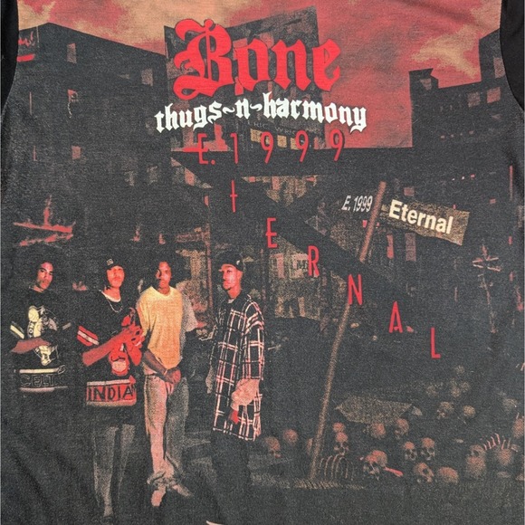 Bone Thugs N‎ Harmony Eternal 1999 Sublimated Album Cover T Shirt Small (20x27) - Picture 2 of 7